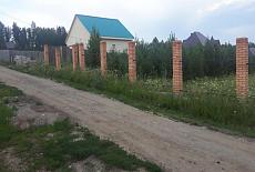 Забор с кирпичными столбами Иркутск август 2019