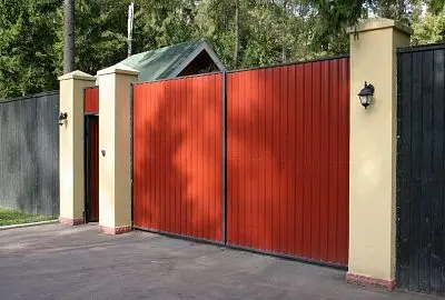 Распашные ворота 4м*2м из профлиста стандартные цвета